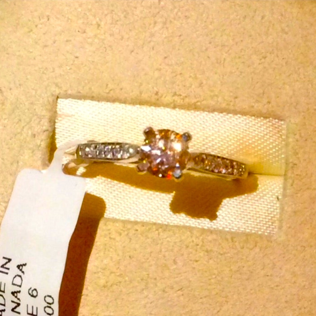 Nwt 14k Champagne Diamond Solitaire